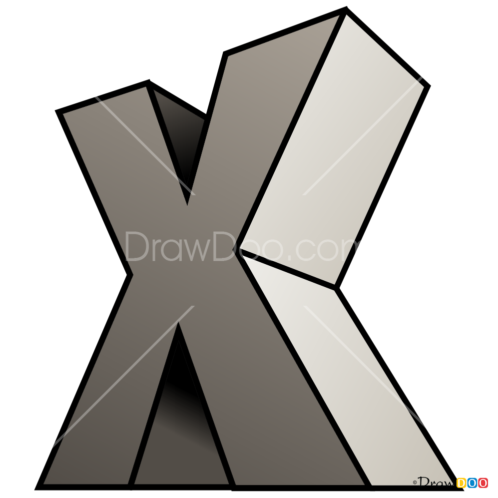How to Draw X, 3D Letters
